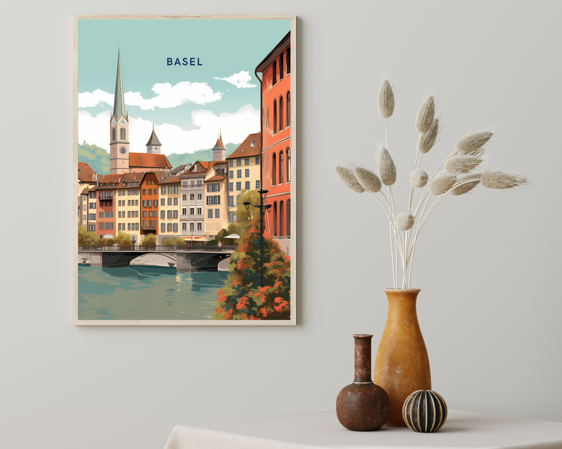 Basel Switzerland Travel Poster Print - Pitchers Design