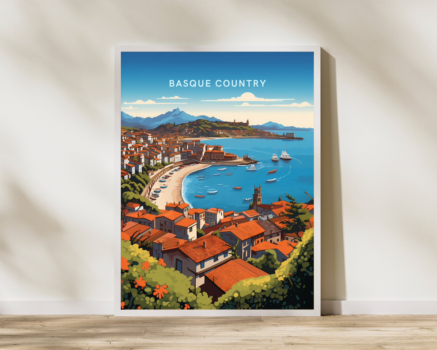 Basque Country Spain Travel Poster Print - Pitchers Design