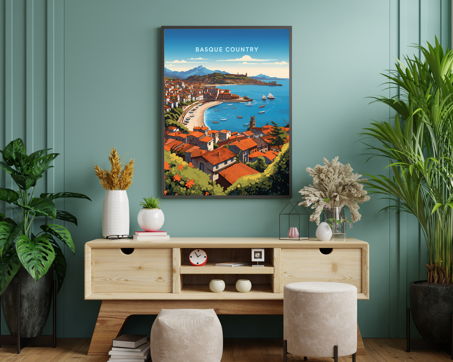 Basque Country Spain Travel Poster Print - Pitchers Design