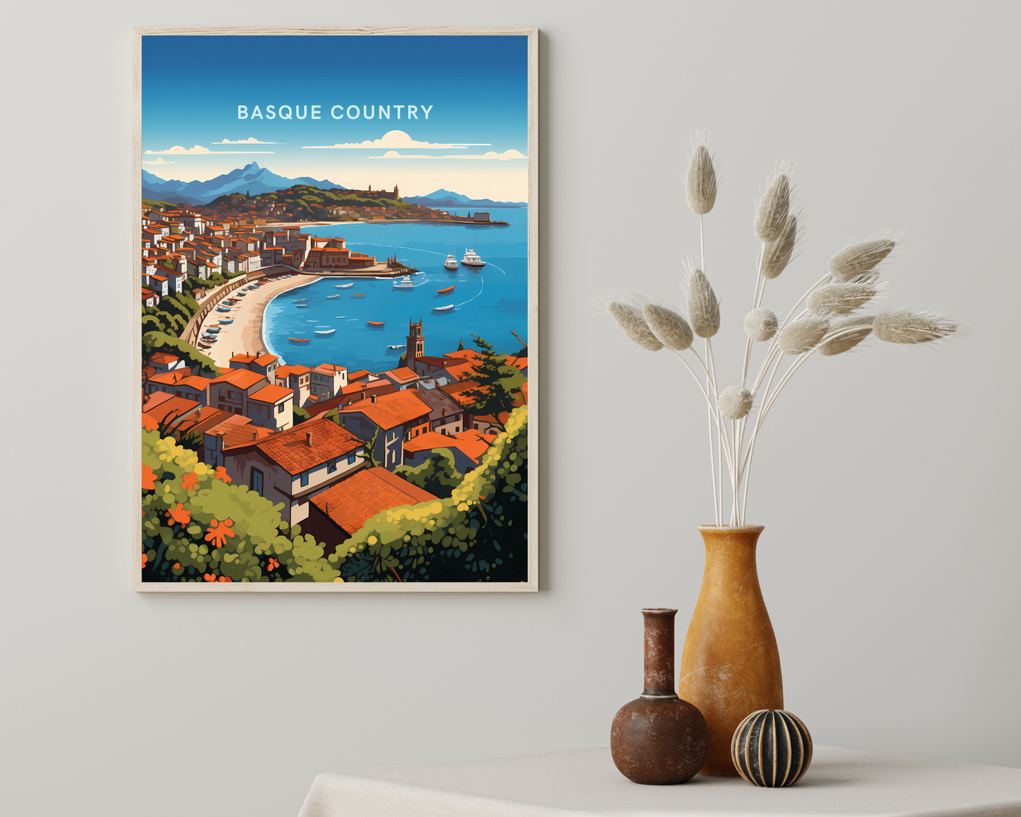 Basque Country Spain Travel Poster Print - Pitchers Design