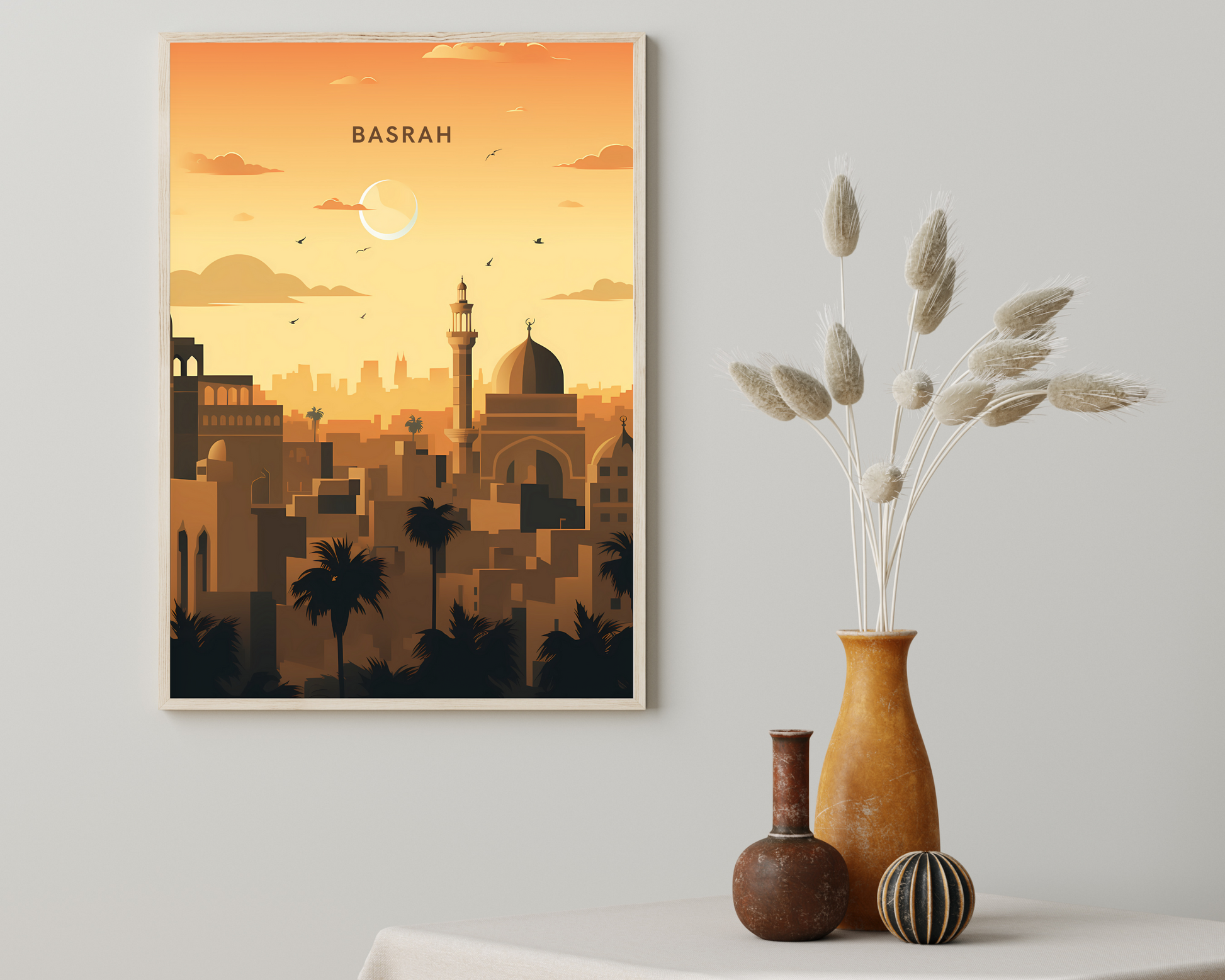 Basrah Iraq Travel Poster Print - Pitchers Design