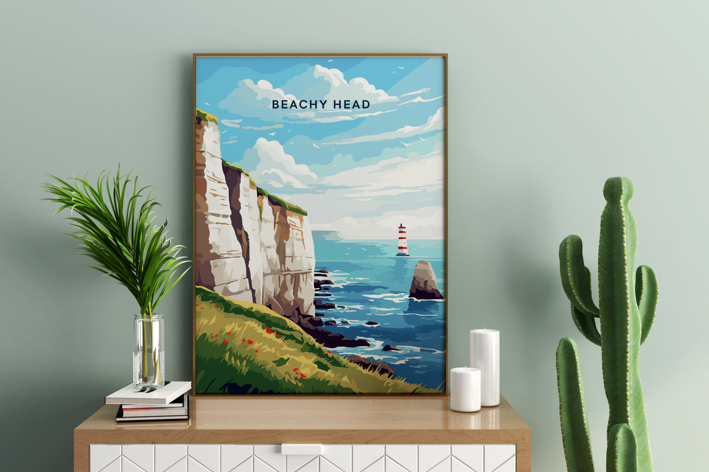 Beachy Head England Travel Print Poster