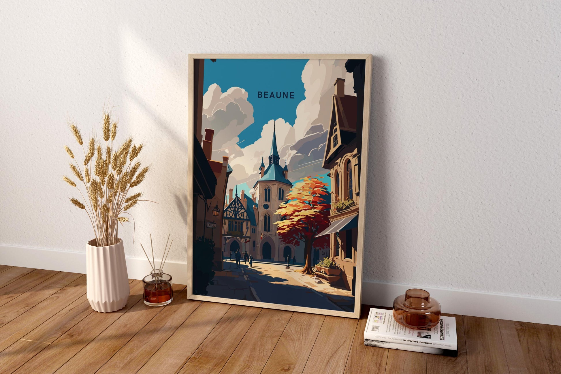 Beaune France Travel Print Poster - Pitchers Design