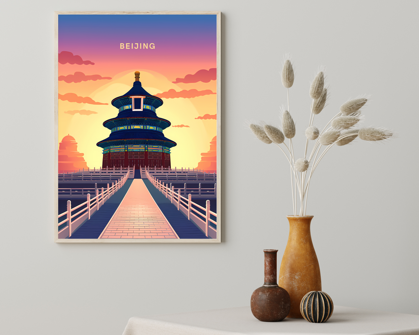 Temple of Heaven Beijing China Travel Poster Print - Pitchers Design