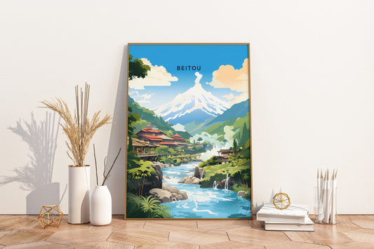 Beitou Hot Springs Taiwan Travel Print Poster - Pitchers Design