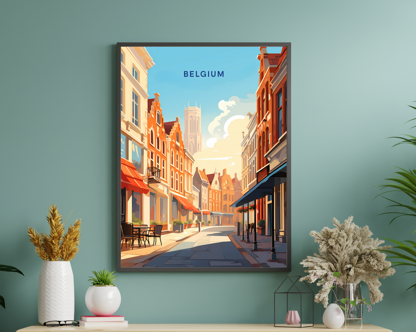 Belgium Travel Poster Print - Pitchers Design