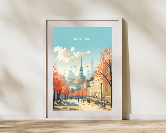 Belgrade Serbia Travel Poster Print - Pitchers Design