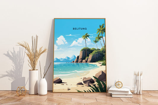 Belitung Indonesia Travel Print Poster - Pitchers Design