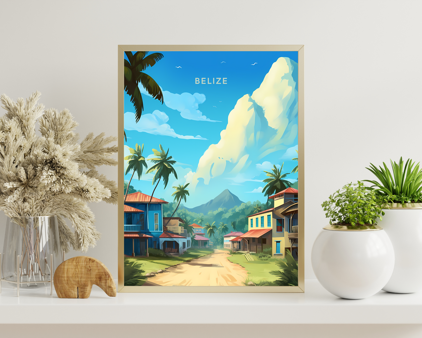 Belize Central America Travel Poster Print - Pitchers Design