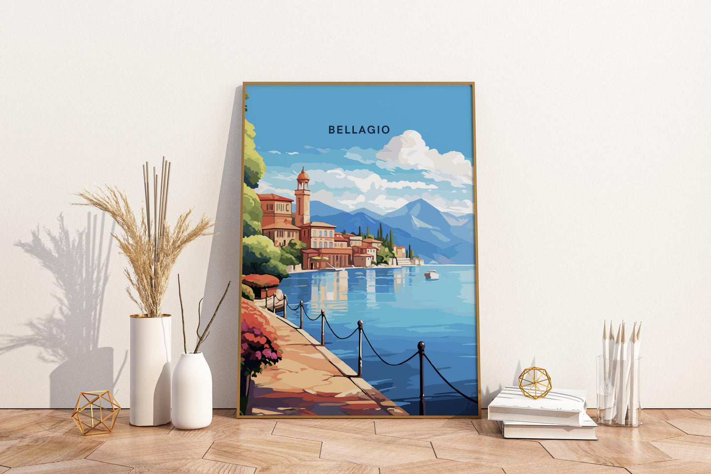 Bellagio Italy Travel Print Poster - Pitchers Design