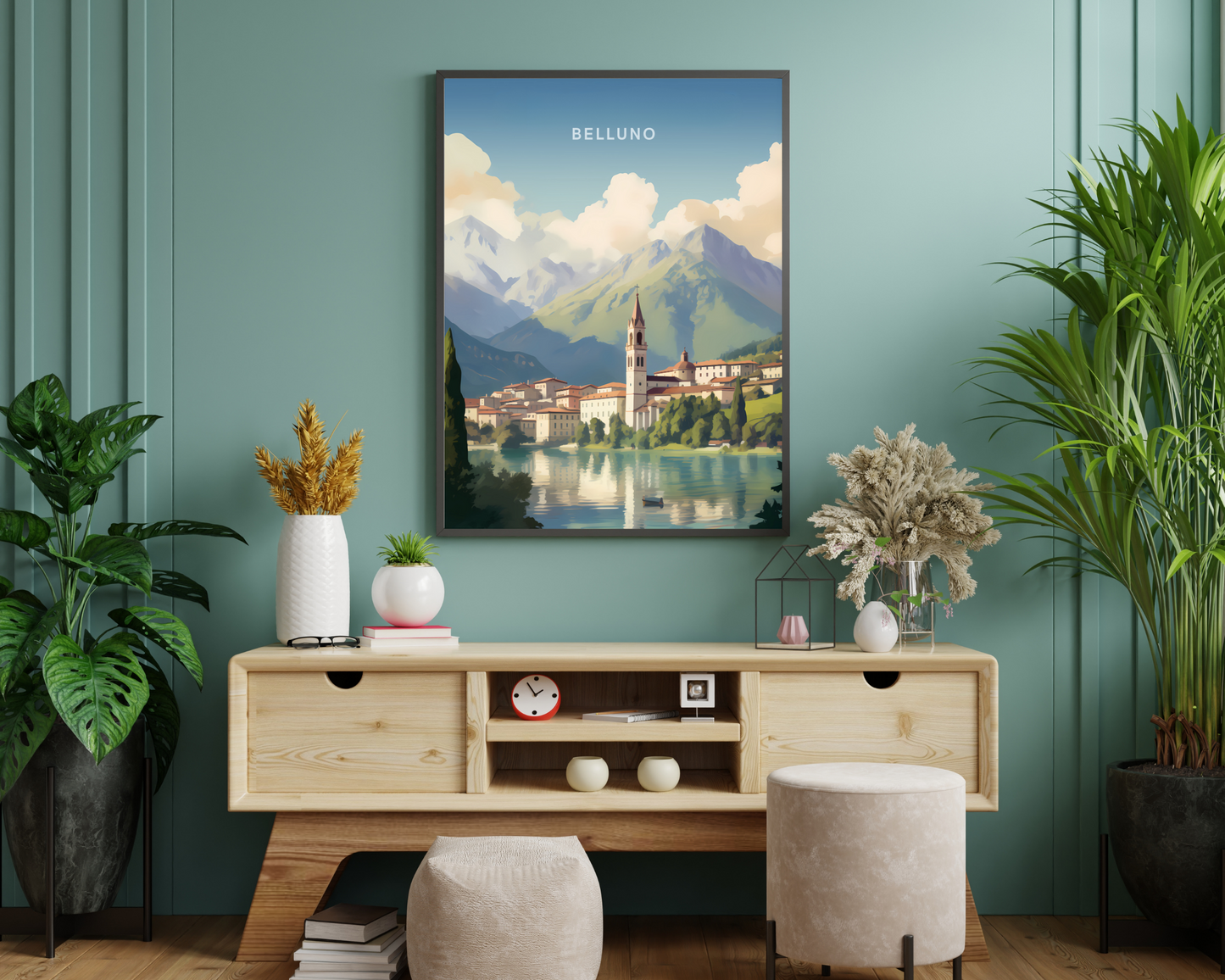 Belluno Italy Travel Poster Print - Pitchers Design