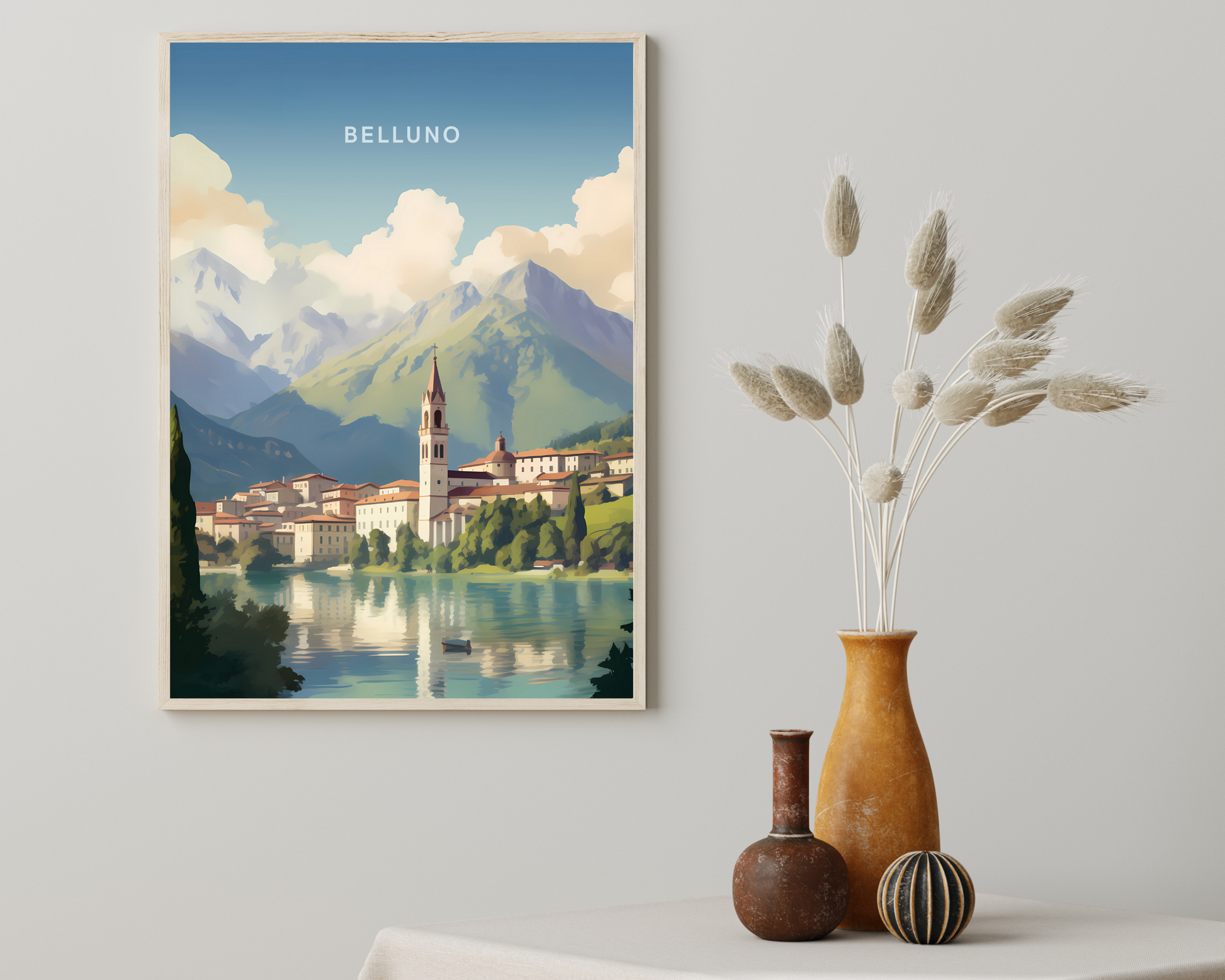 Belluno Italy Travel Poster Print - Pitchers Design