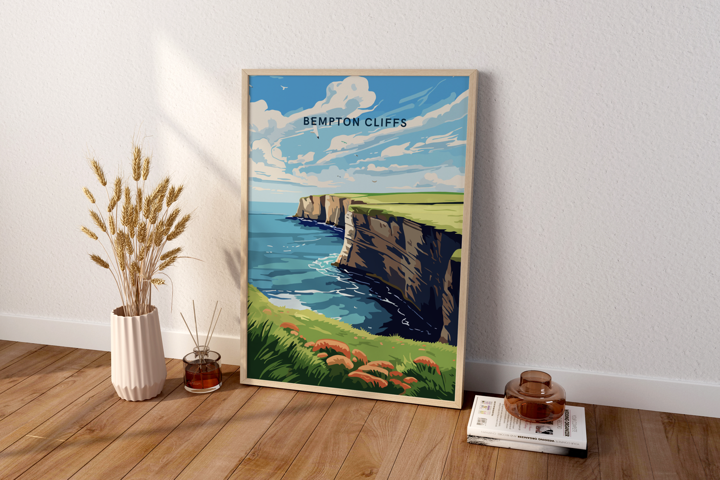 Bempton Cliffs England UK Travel Print Poster