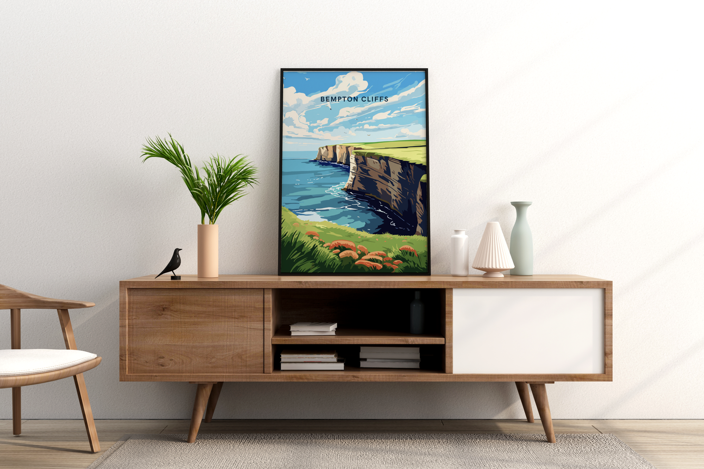 Bempton Cliffs England UK Travel Print Poster