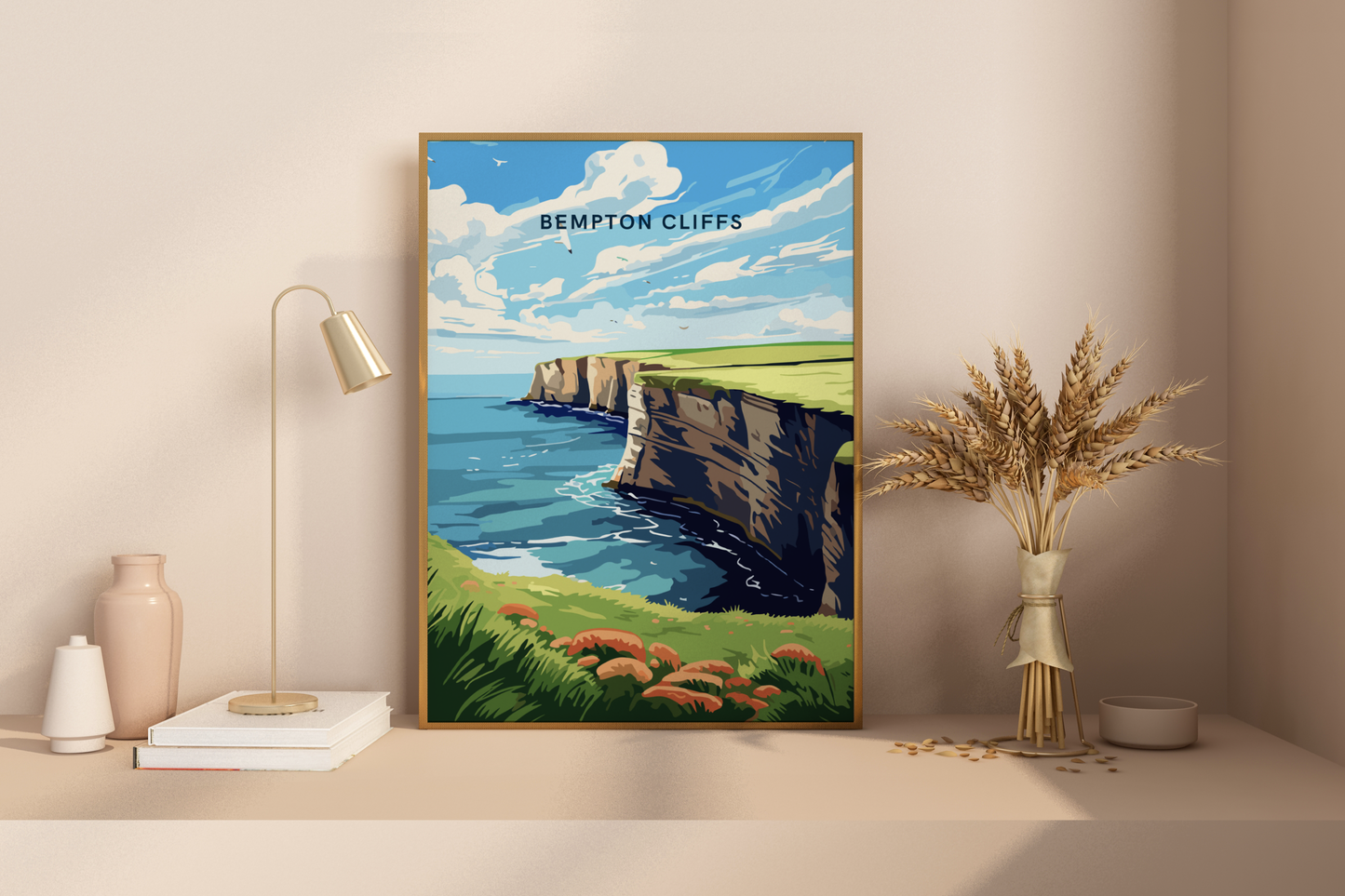 Bempton Cliffs England UK Travel Print Poster