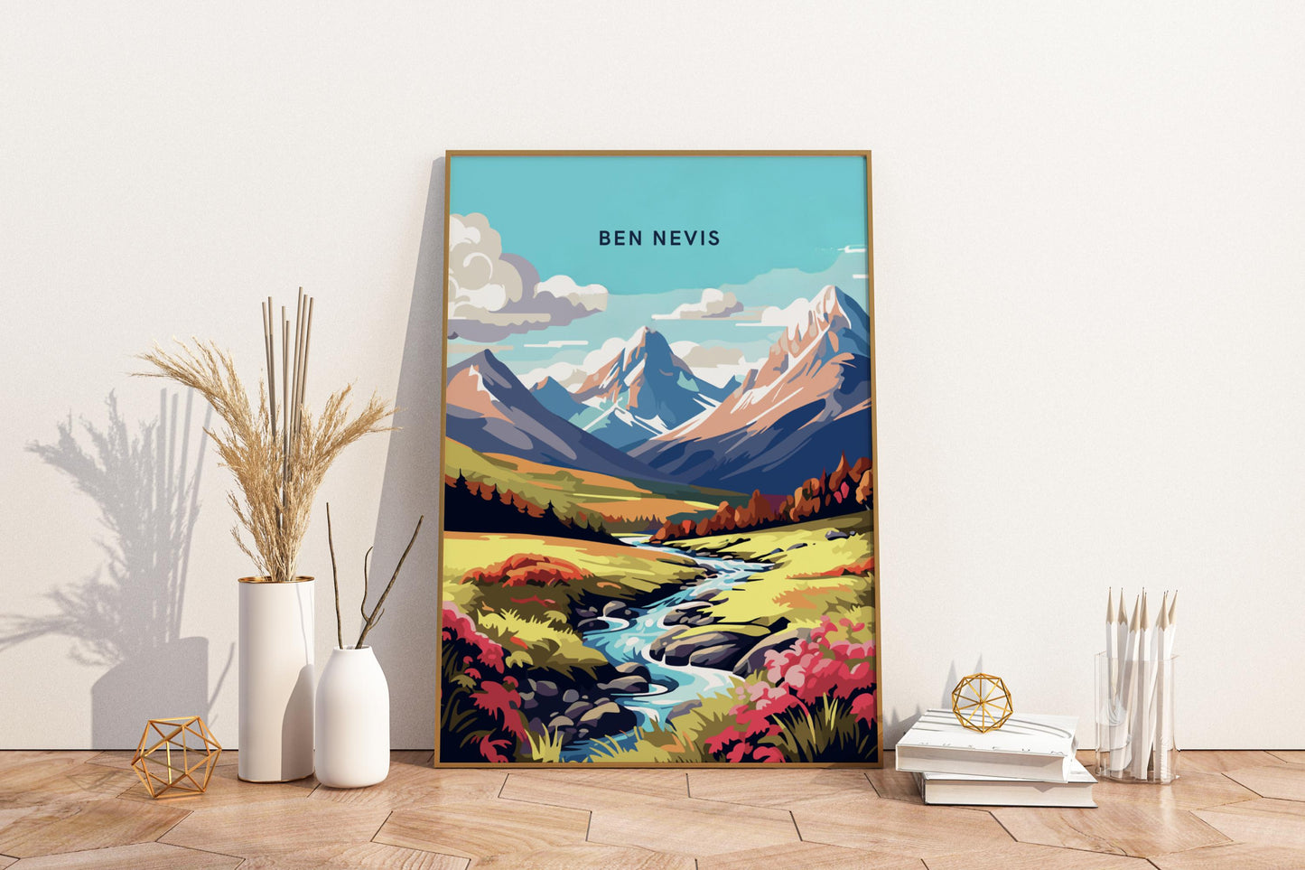 Ben Nevis Scotland UK Travel Print Poster - Pitchers Design