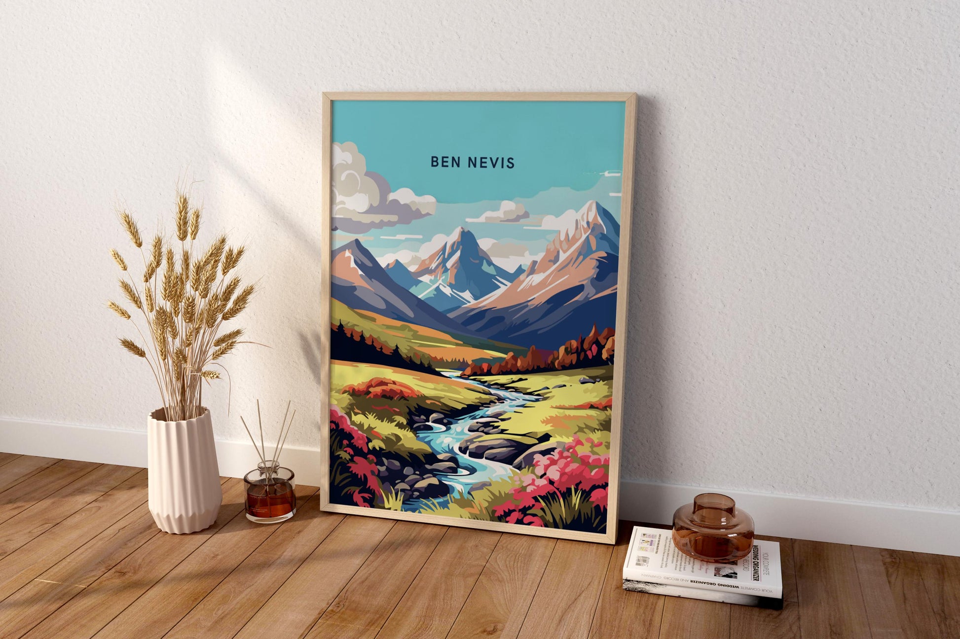 Ben Nevis Scotland UK Travel Print Poster - Pitchers Design