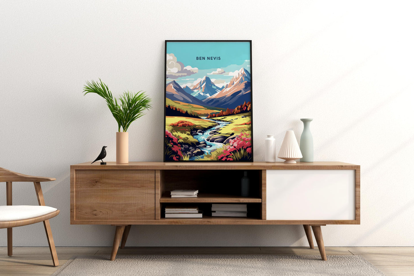 Ben Nevis Scotland UK Travel Print Poster - Pitchers Design