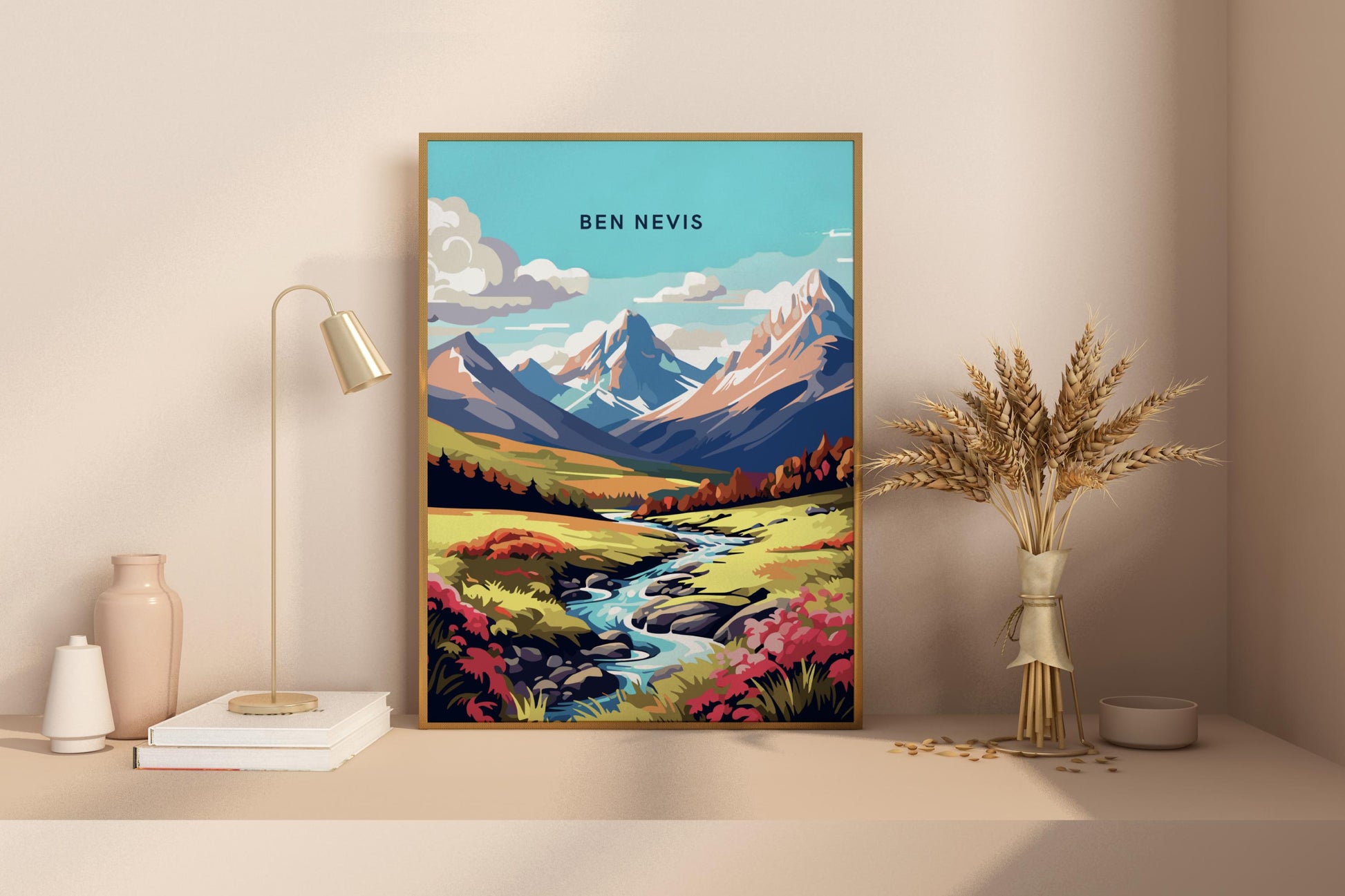 Ben Nevis Scotland UK Travel Print Poster - Pitchers Design