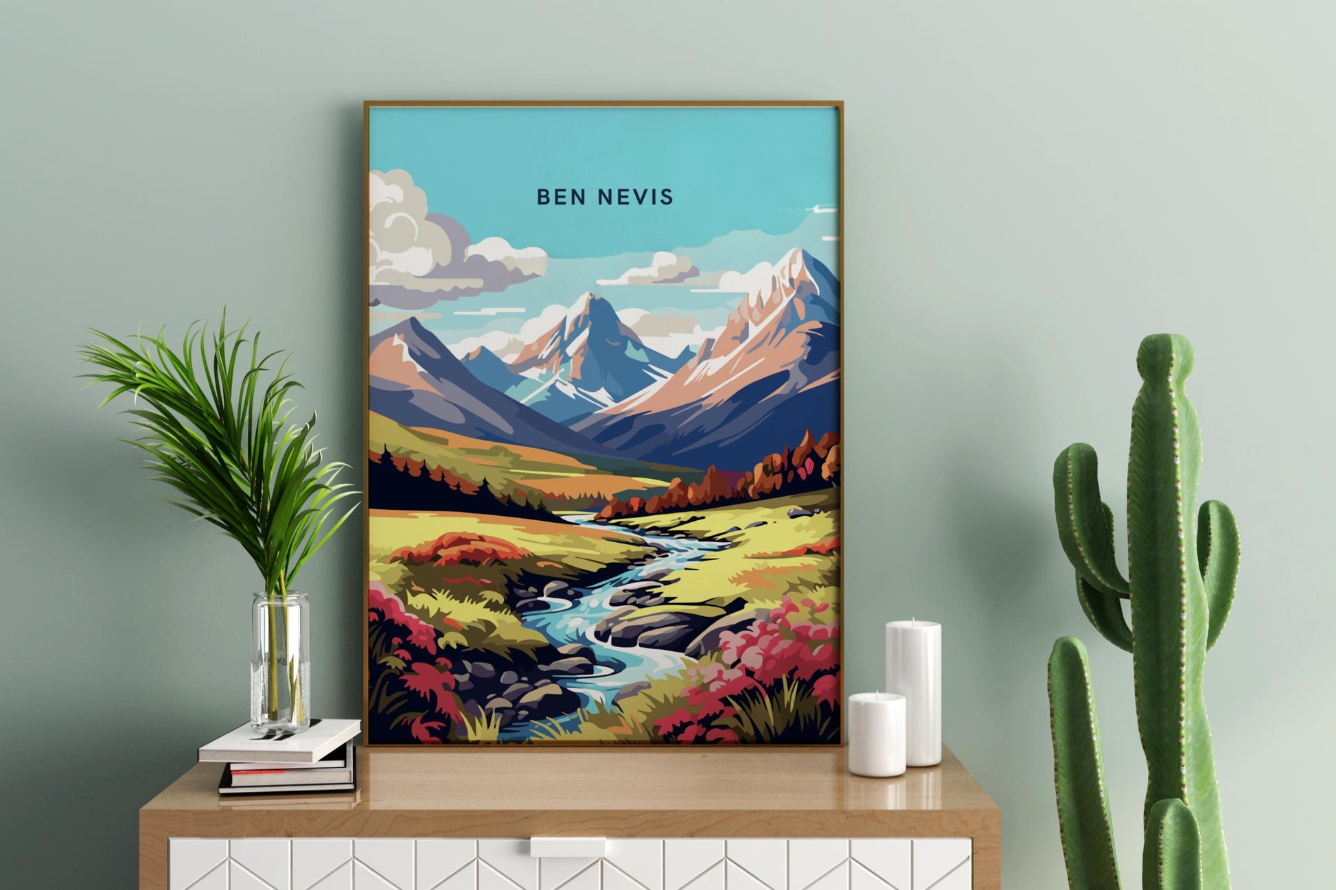 Ben Nevis Scotland UK Travel Print Poster - Pitchers Design