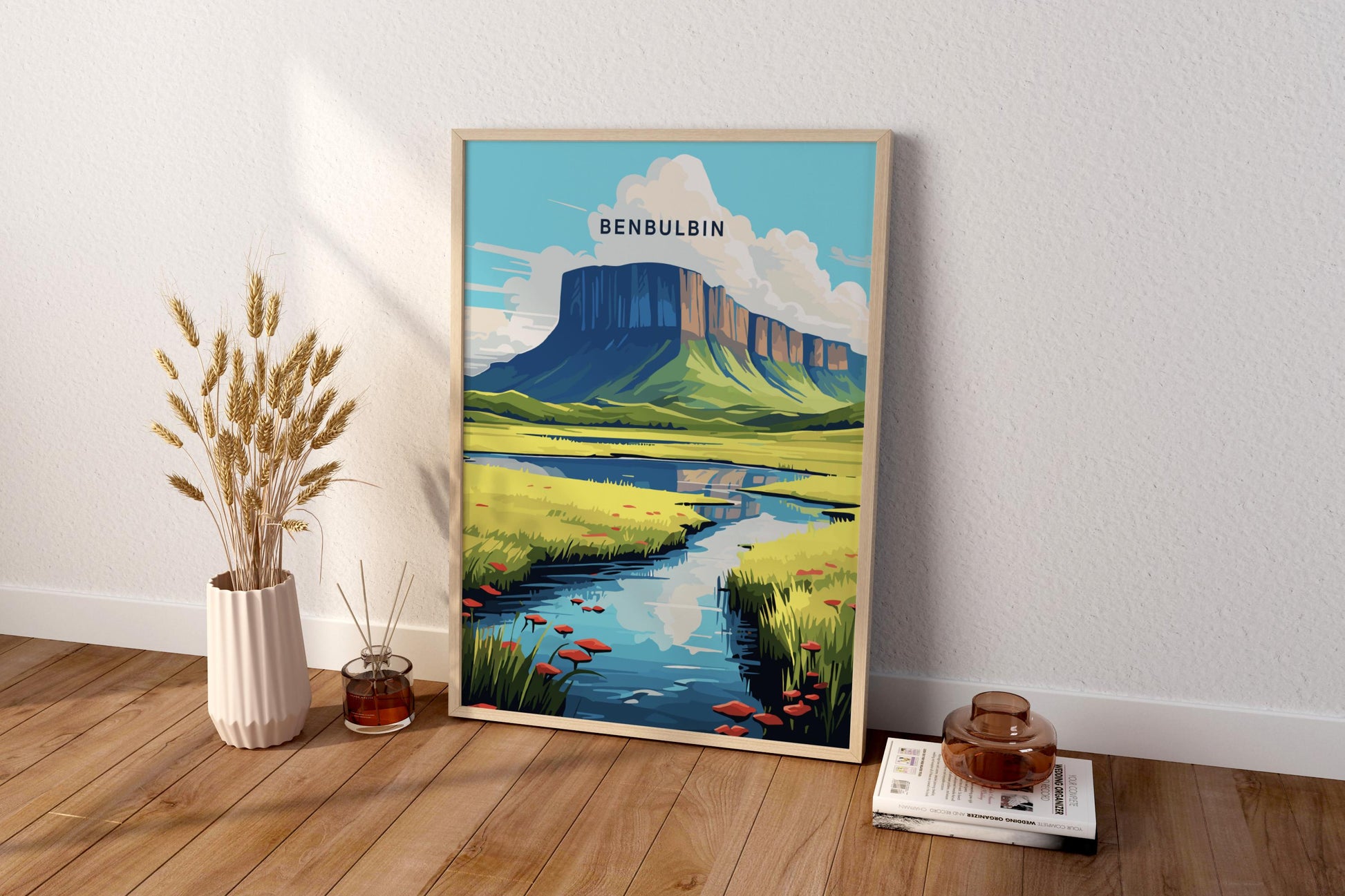 Benbulbin Ireland Travel Print Poster - Pitchers Design