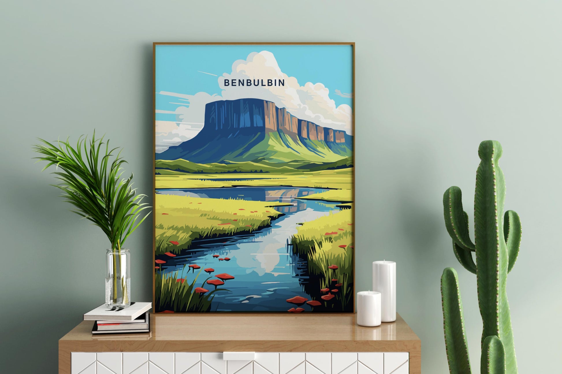 Benbulbin Ireland Travel Print Poster - Pitchers Design