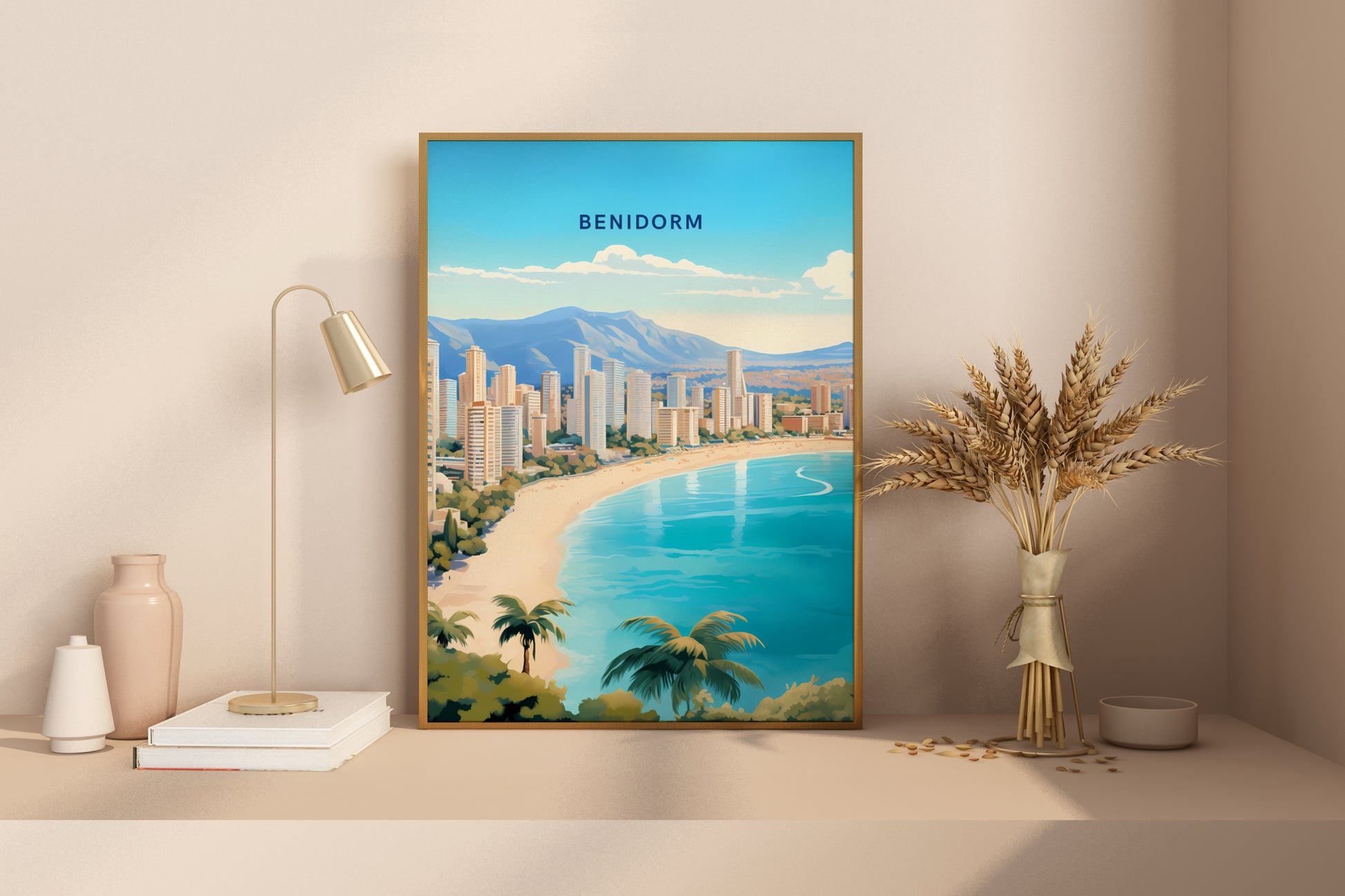 Benidorm Spain Travel Print Poster - Pitchers Design