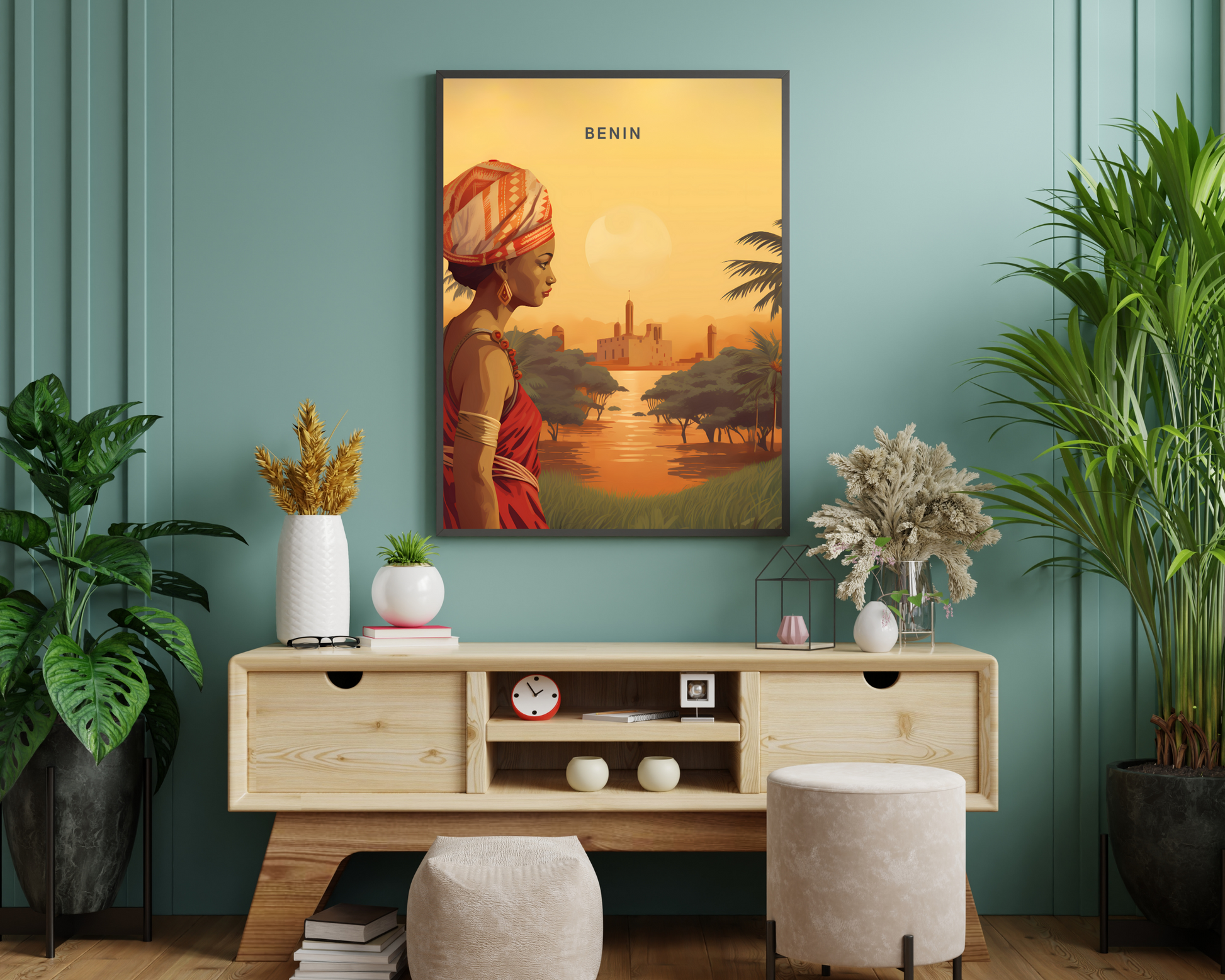 Benin Africa Travel Poster Print - Pitchers Design