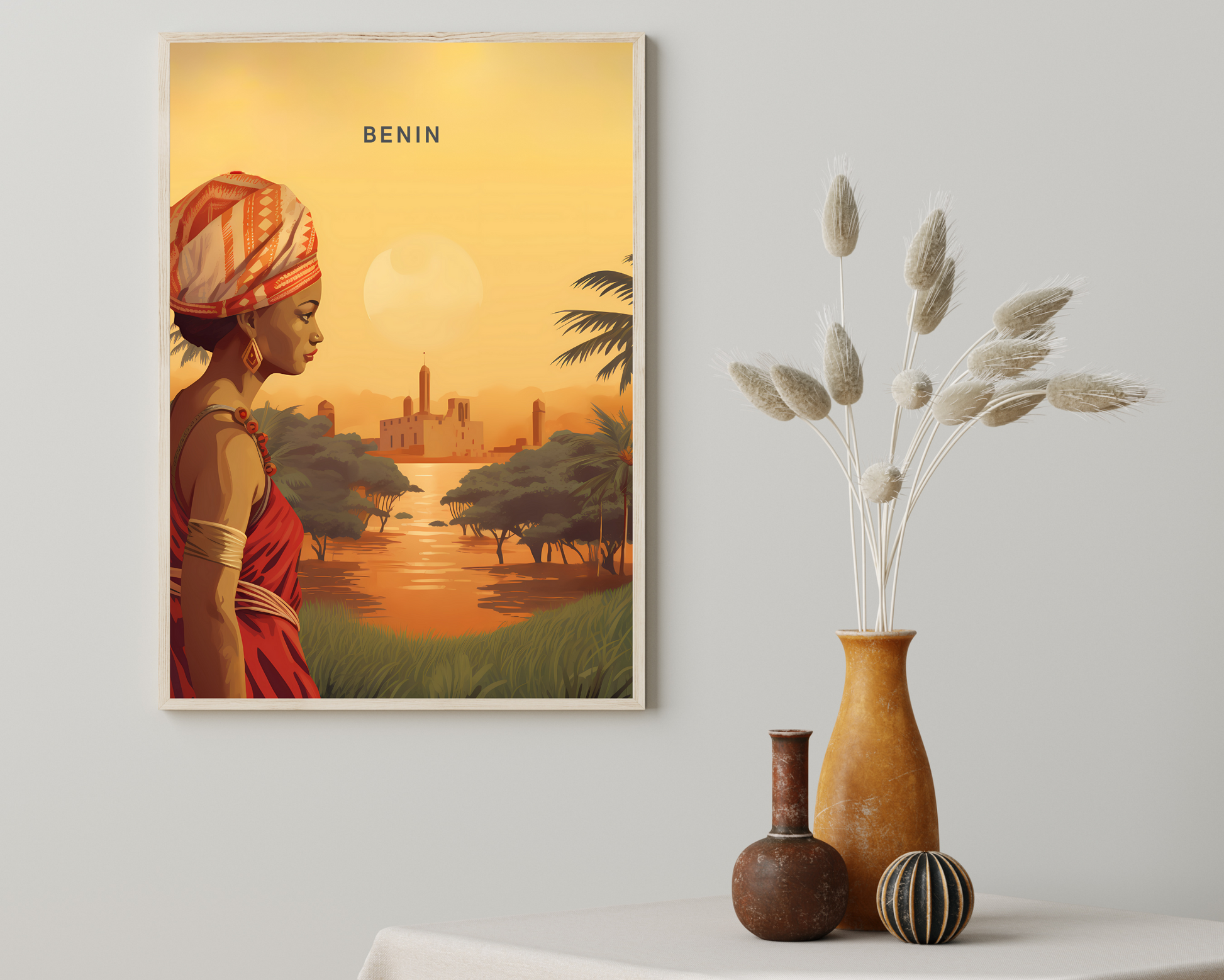 Benin Africa Travel Poster Print - Pitchers Design