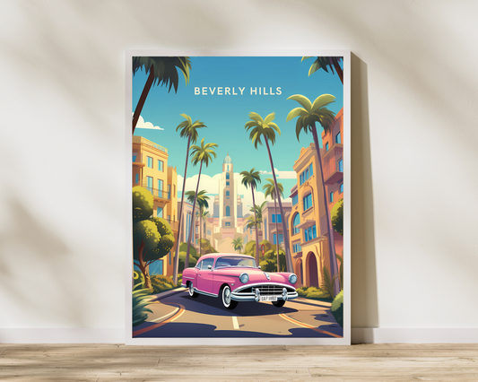 Beverly Hills Los Angeles USA Travel Poster Print - Pitchers Design