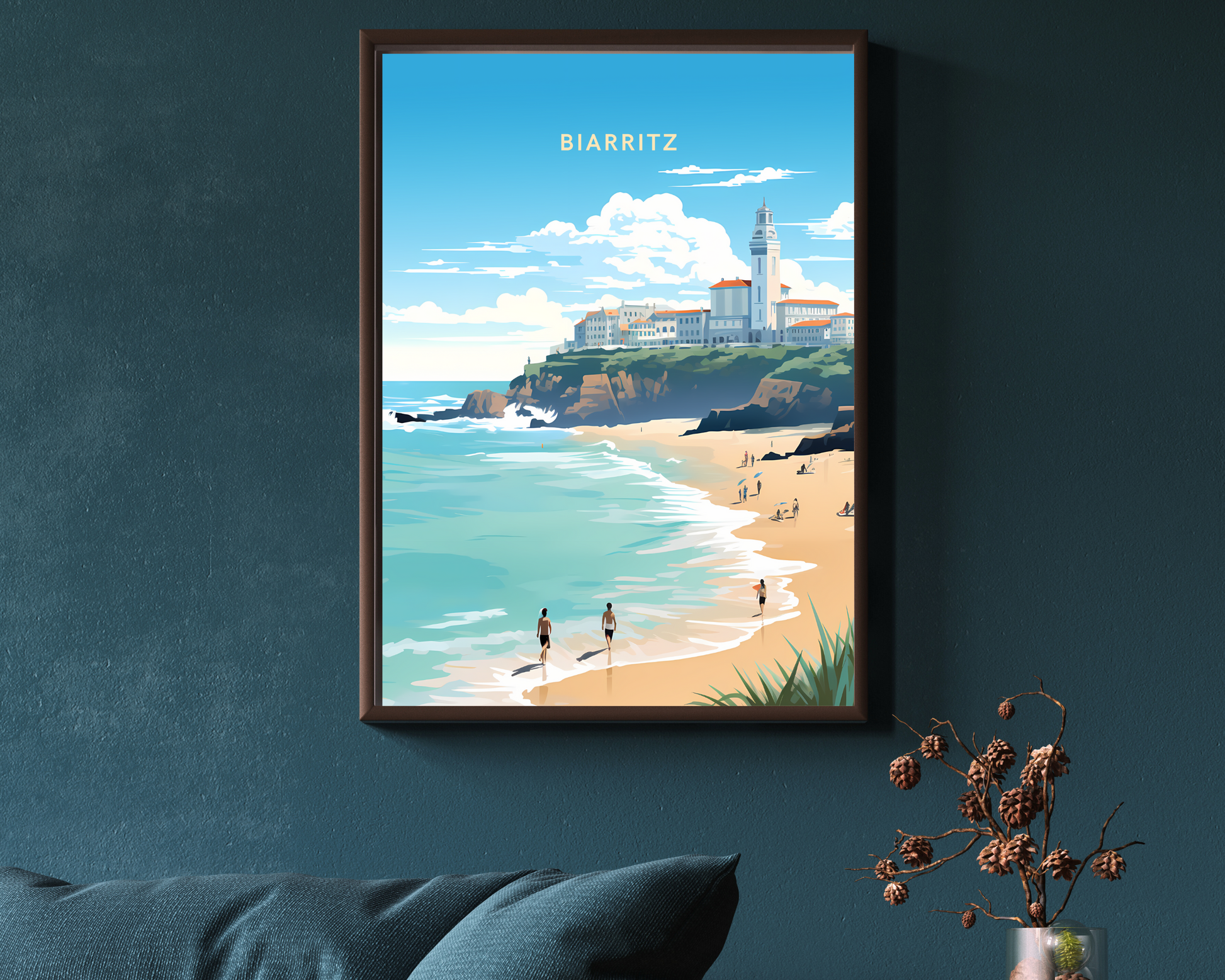 Biarritz France Travel Poster Print - Pitchers Design