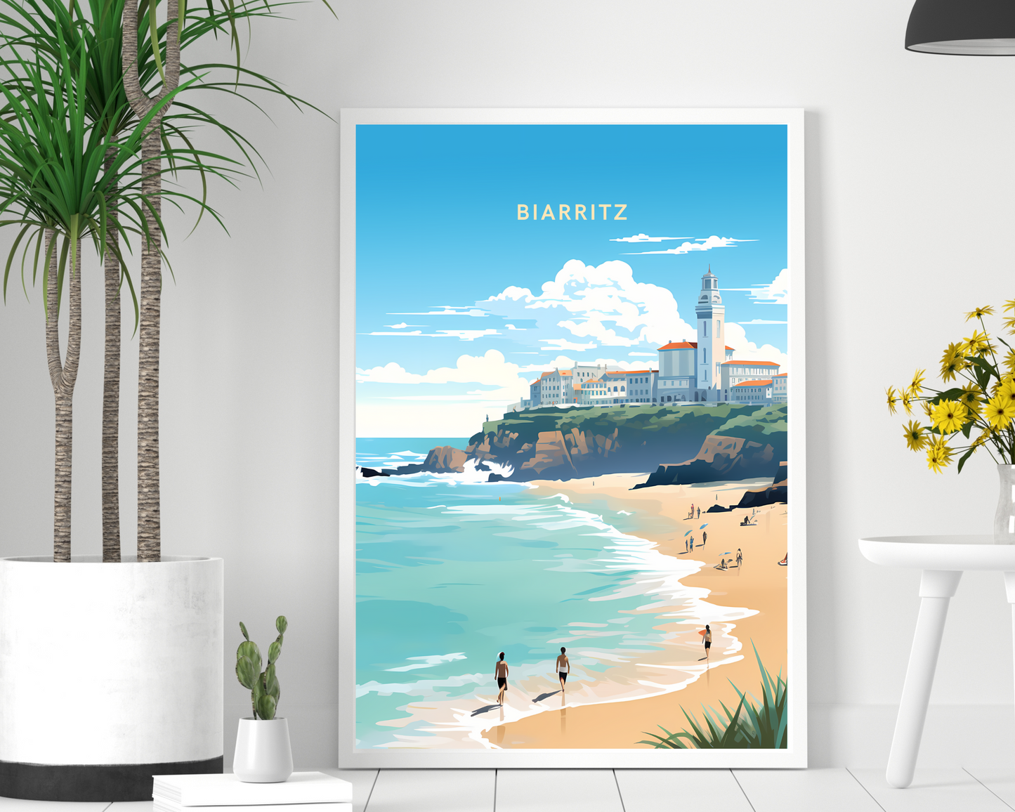 Biarritz France Travel Poster Print - Pitchers Design