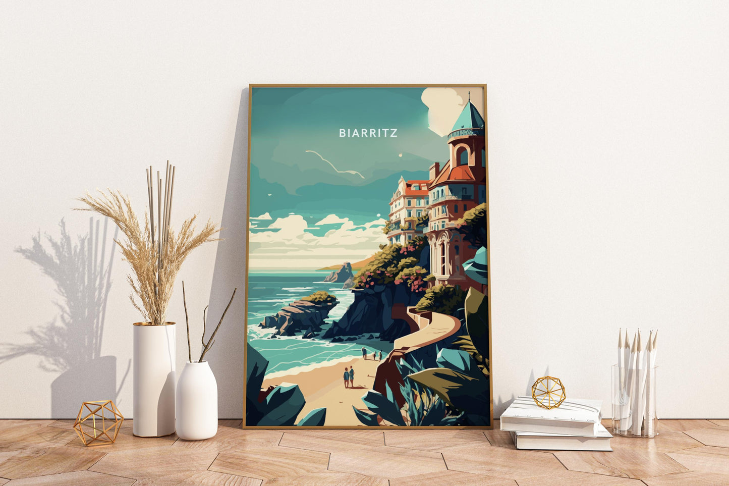 Biarritz Beach France Travel Print Poster