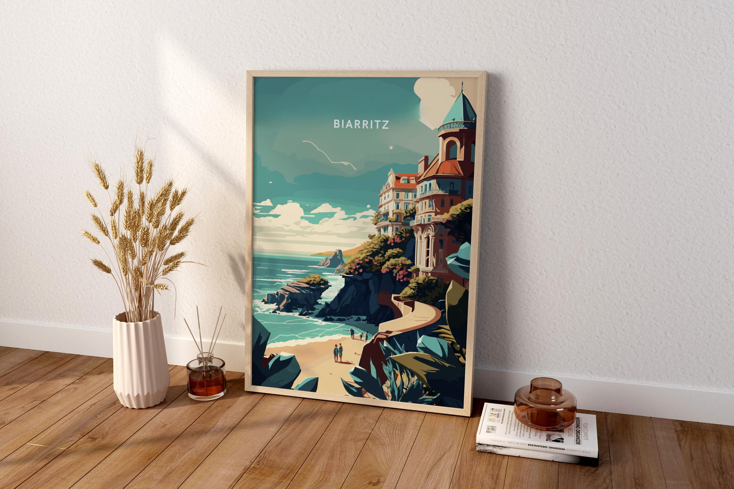 Biarritz Beach France Travel Print Poster