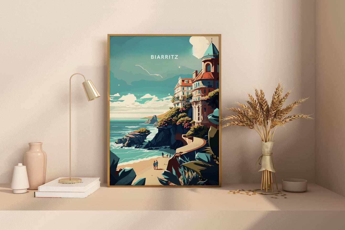 Biarritz Beach France Travel Print Poster