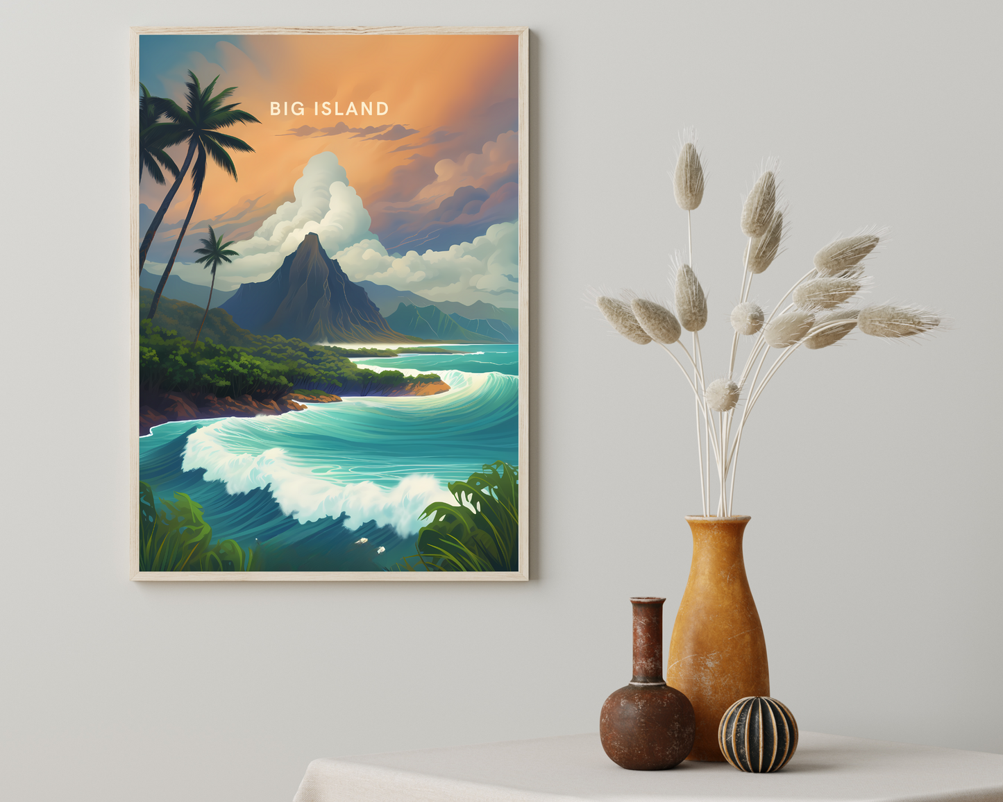 Big Island Hawaii USA Travel Poster Print - Pitchers Design