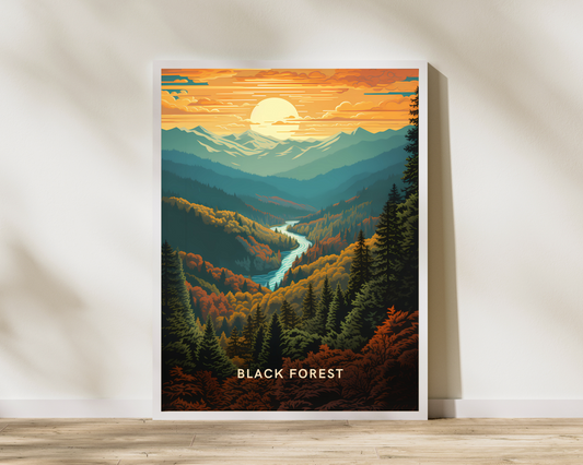 Black Forest Germany Travel Poster Print - Pitchers Design