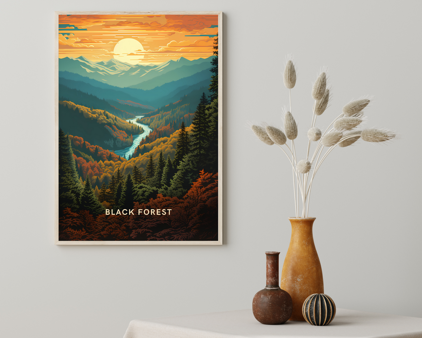 Black Forest Germany Travel Poster Print - Pitchers Design