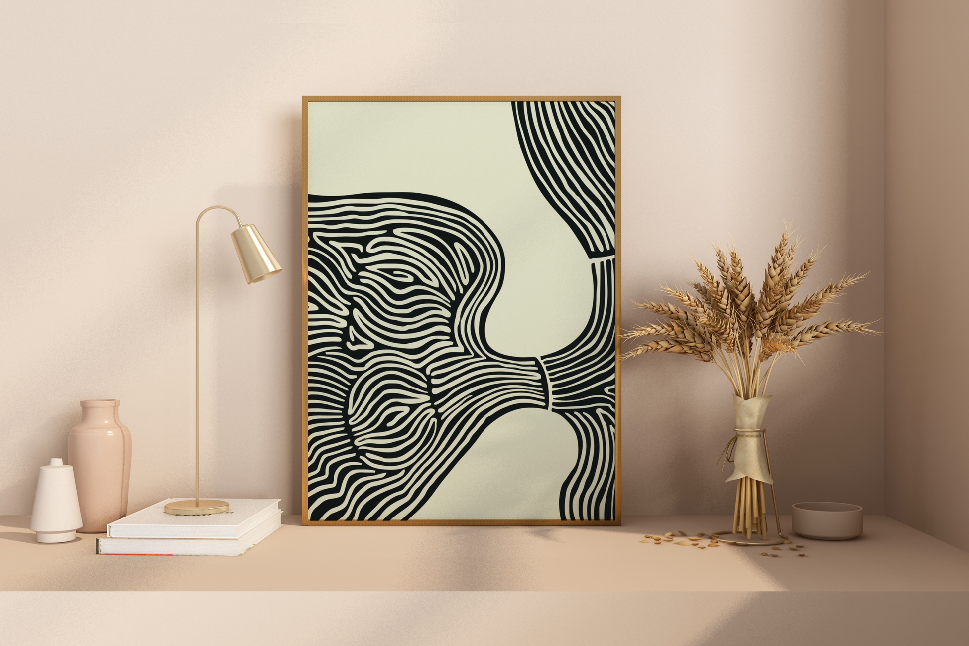 Black Lines Abstract Art Print No.3 Print Poster - Pitchers Design