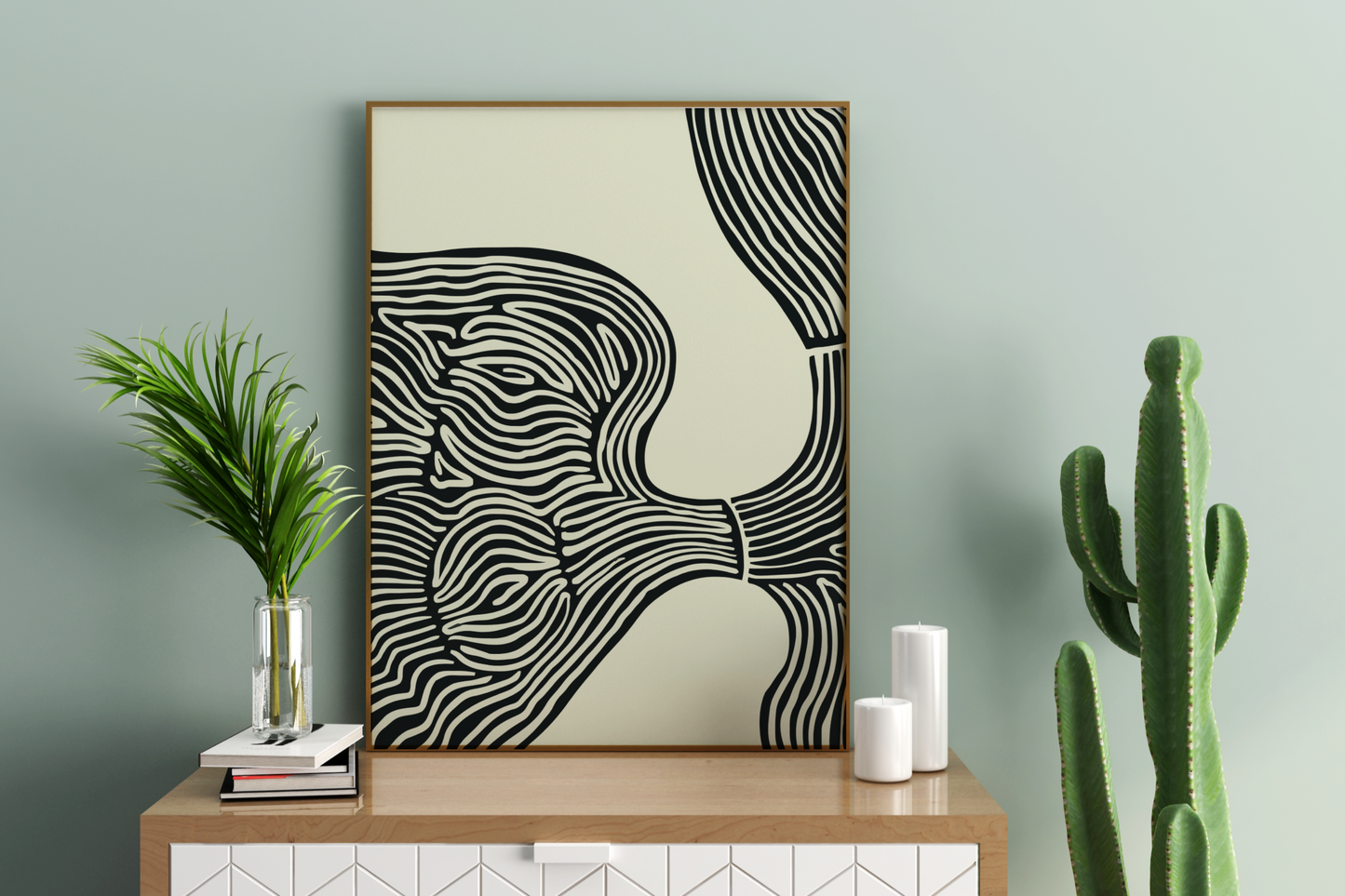 Black Lines Abstract Art Print No.3 Print Poster - Pitchers Design