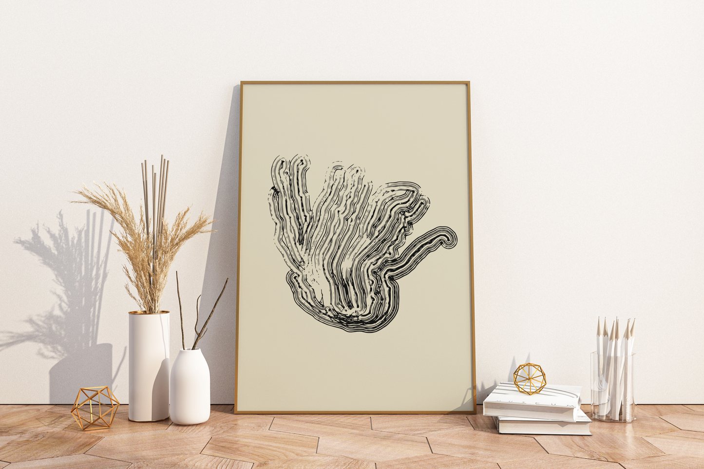 Black Lines Abstract Art Print No.7 Print Poster - Pitchers Design