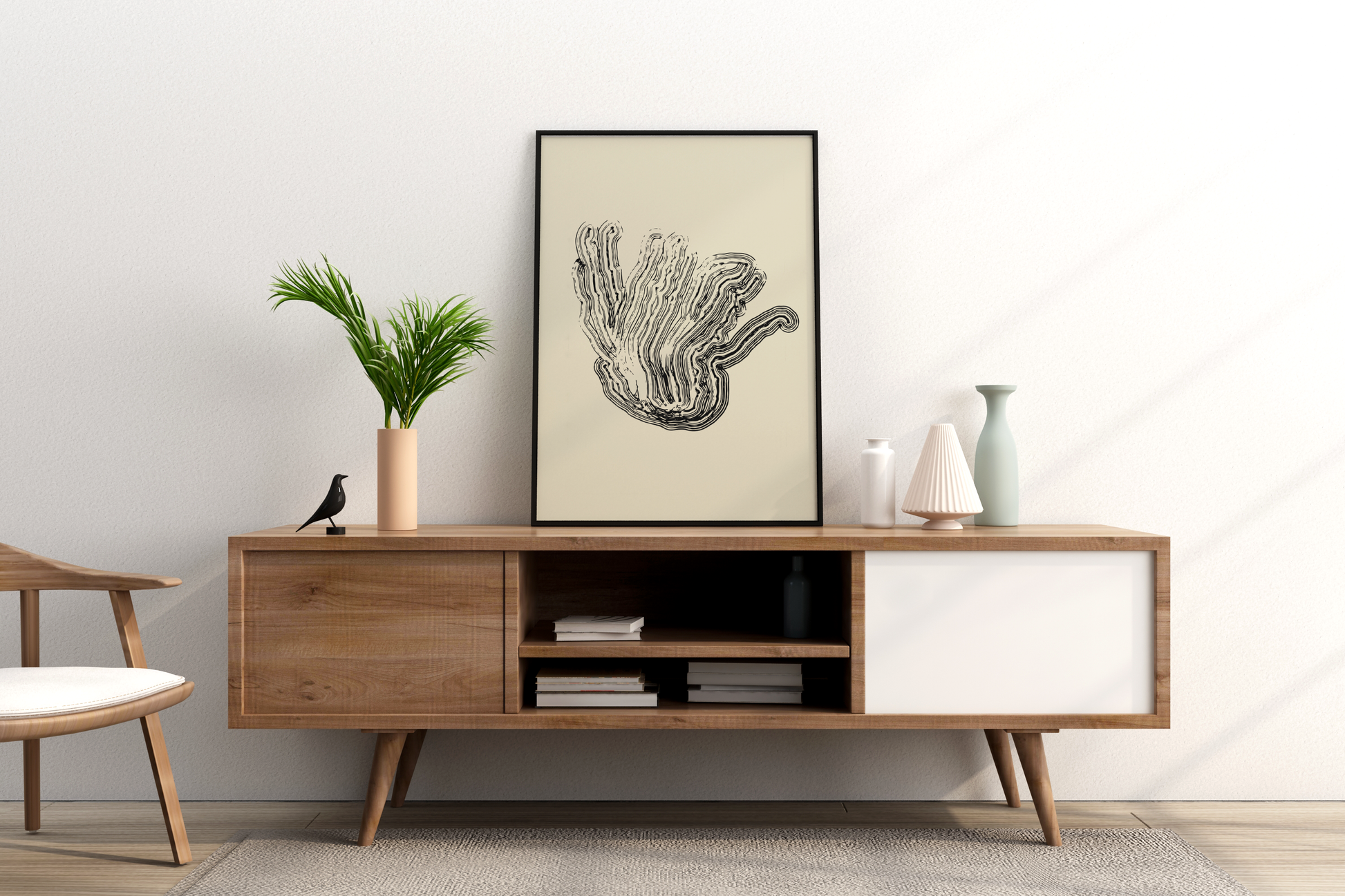 Black Lines Abstract Art Print No.7 Print Poster - Pitchers Design