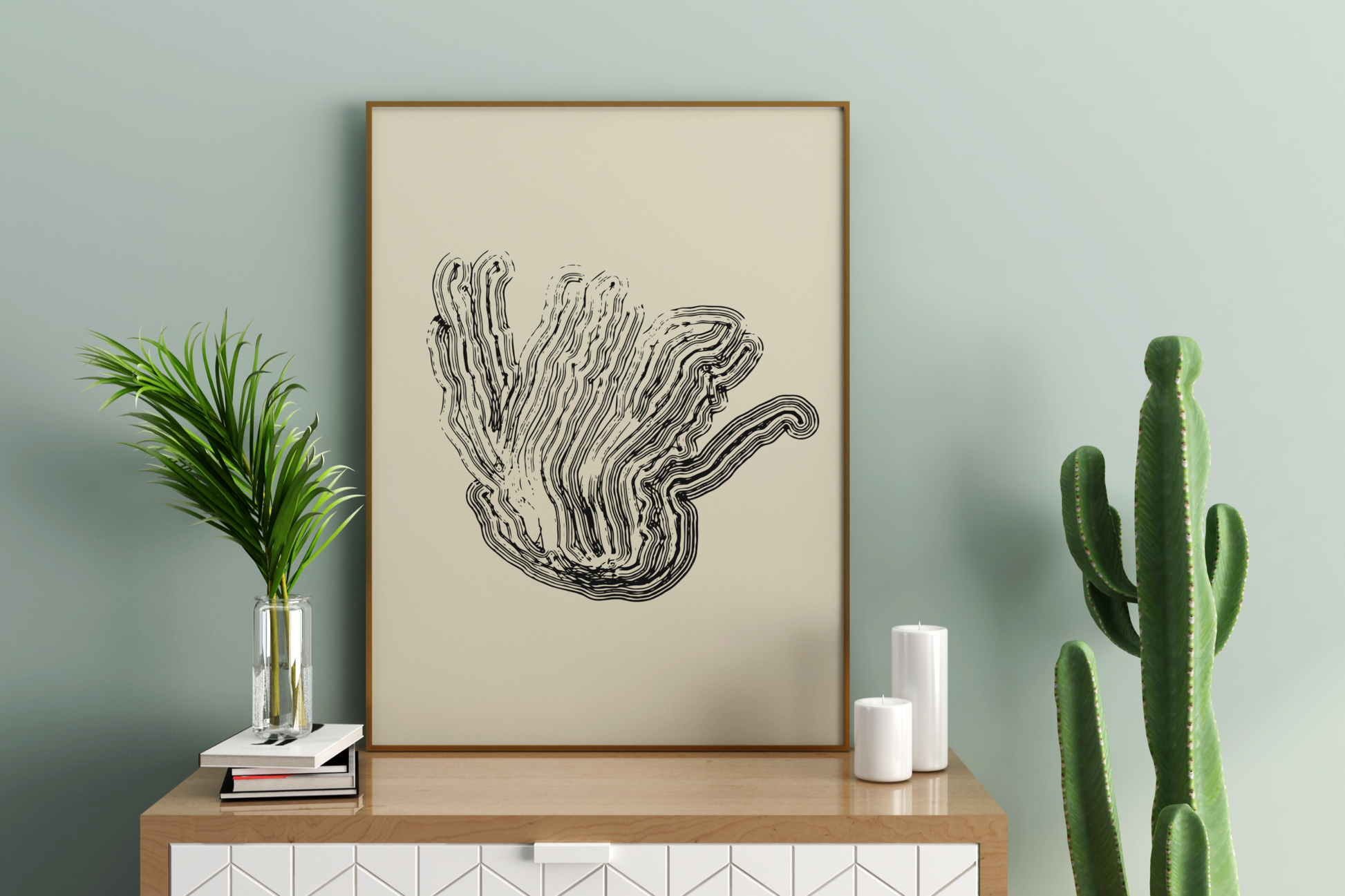 Black Lines Abstract Art Print No.7 Print Poster - Pitchers Design