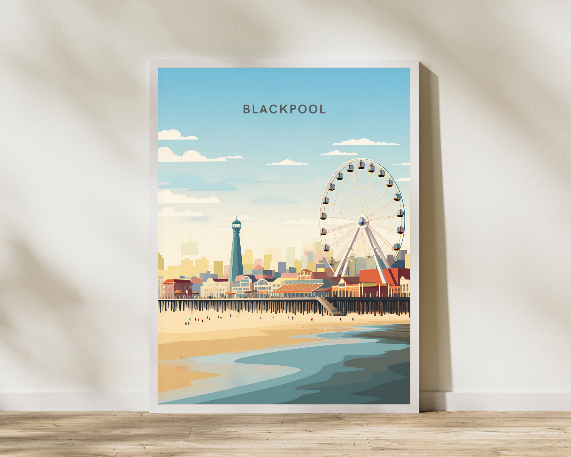 Blackpool Pier England Travel Poster Print - Pitchers Design