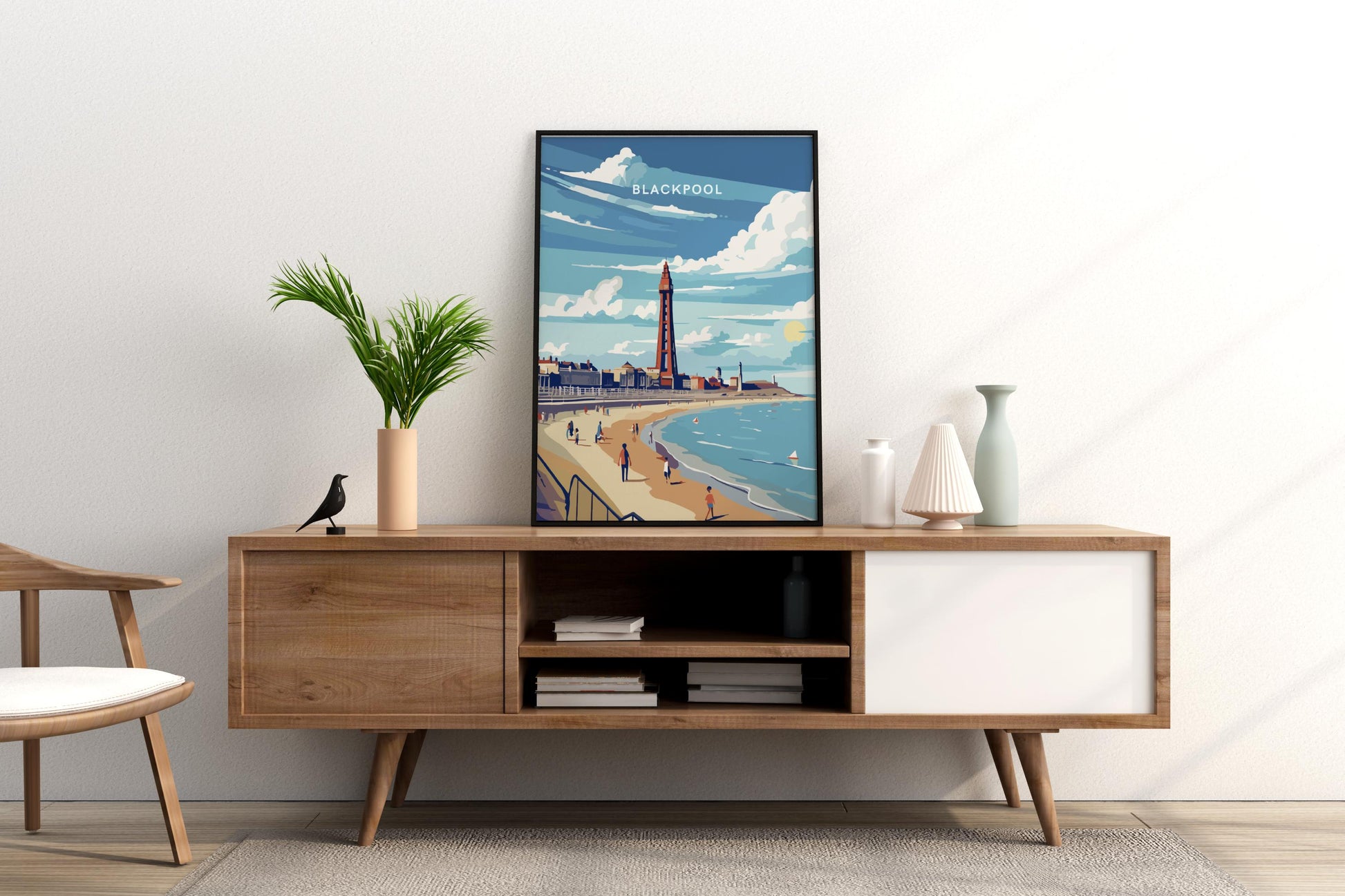 Blackpool England UK Travel Print Poster - Pitchers Design