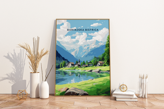 Bohinjska Bistrica Eslovenia Impresión de viaje Póster