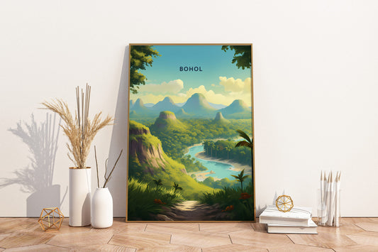 Bohol Chocolate Hills Philippines Travel Print Poster - Pitchers Design