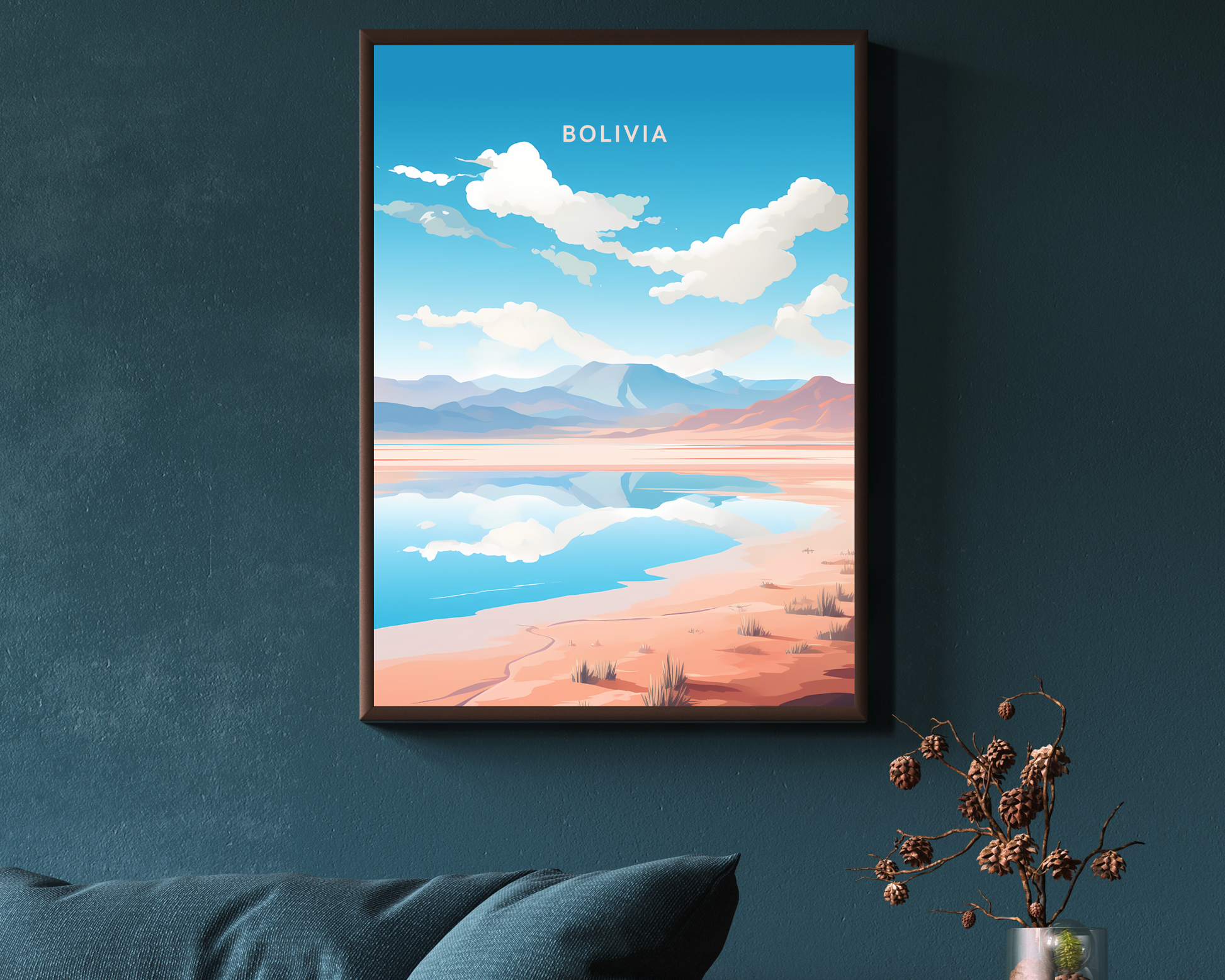 Bolivia South America Travel Poster Print - Pitchers Design