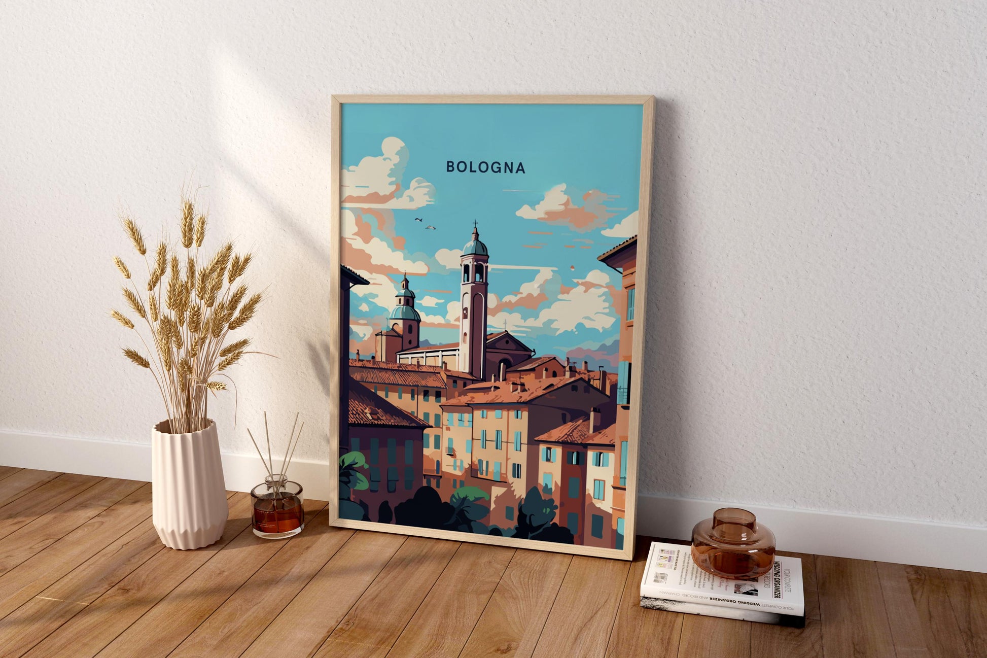 Bologna Rooftops Italy Travel Print Poster - Pitchers Design