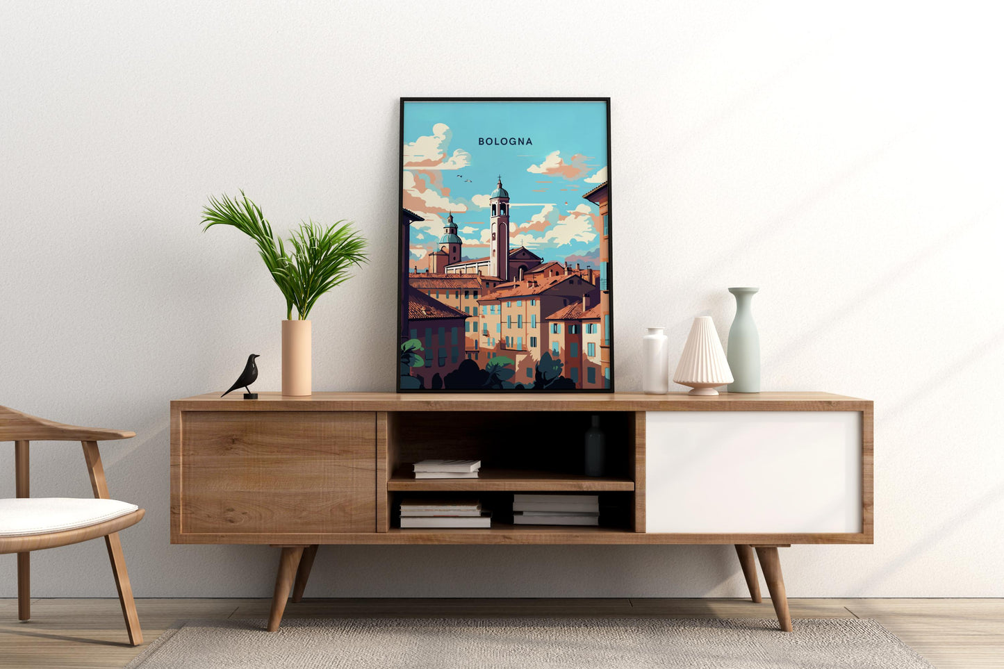 Bologna Rooftops Italy Travel Print Poster - Pitchers Design